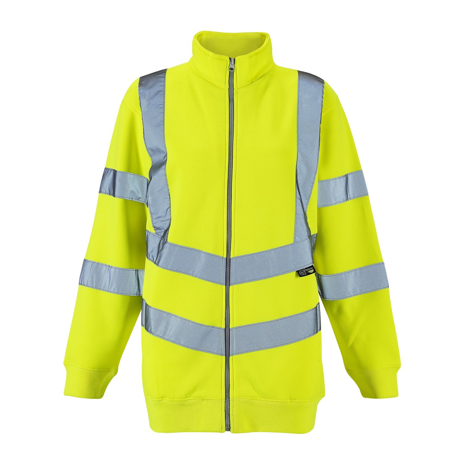 Supertouch Ladies Hi Vis Yellow Eshaal Zipped Sweatshirt