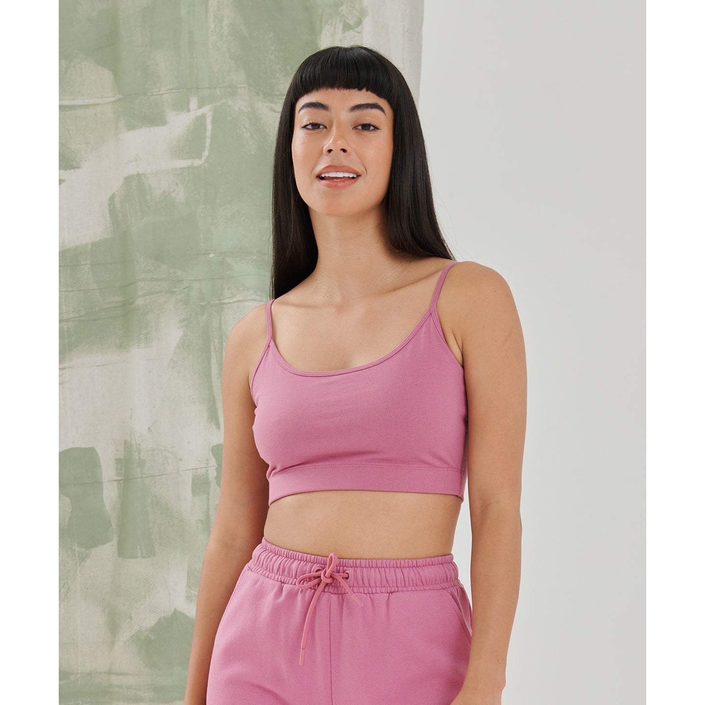 Sf Women's Sustainable Fashion Cropped Cami Top With Adjustable Straps