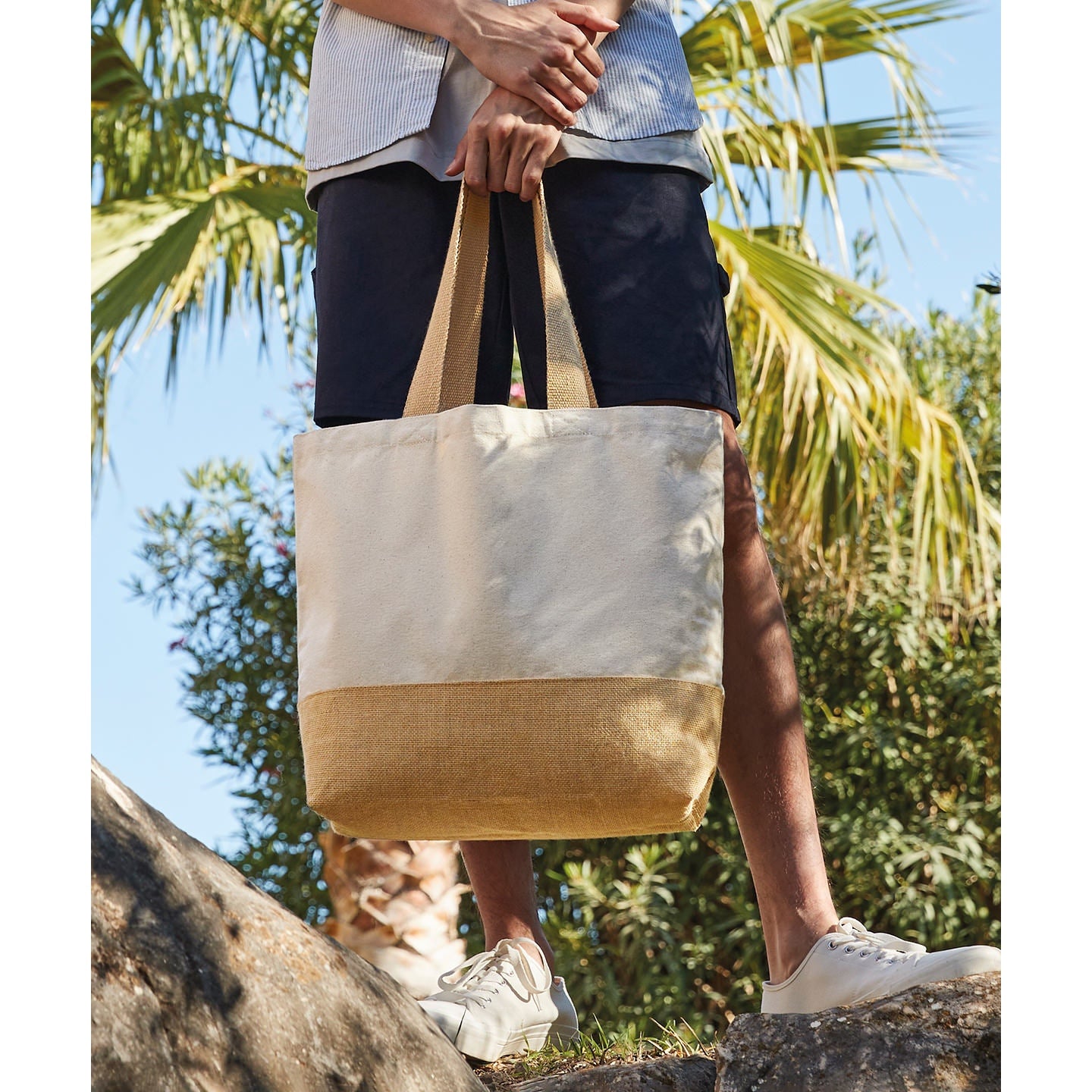 Westford Mill Jute Base Canvas Tote
