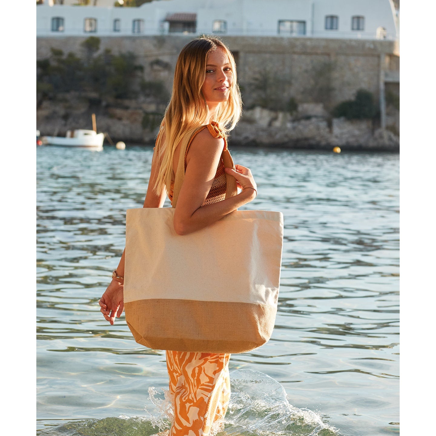 Westford Mill Jute Base Canvas Tote Xl