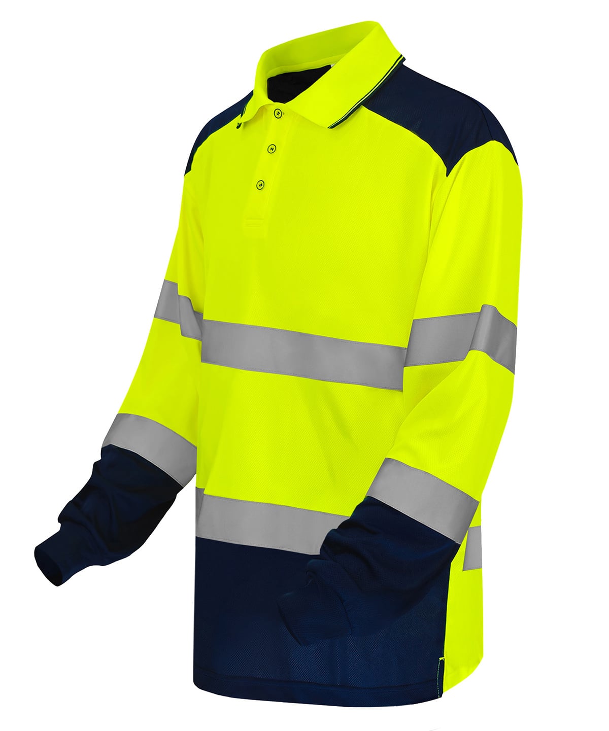Yoko YK055 Hi-Vis Two-Tone Long Sleeve Polo (hvj330)