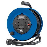 Draper 230V Heavy Duty Industrial Four Socket Cable Reel (25M)