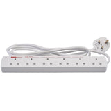 Draper 6 Way Extension Lead With Surge Protection (2m)