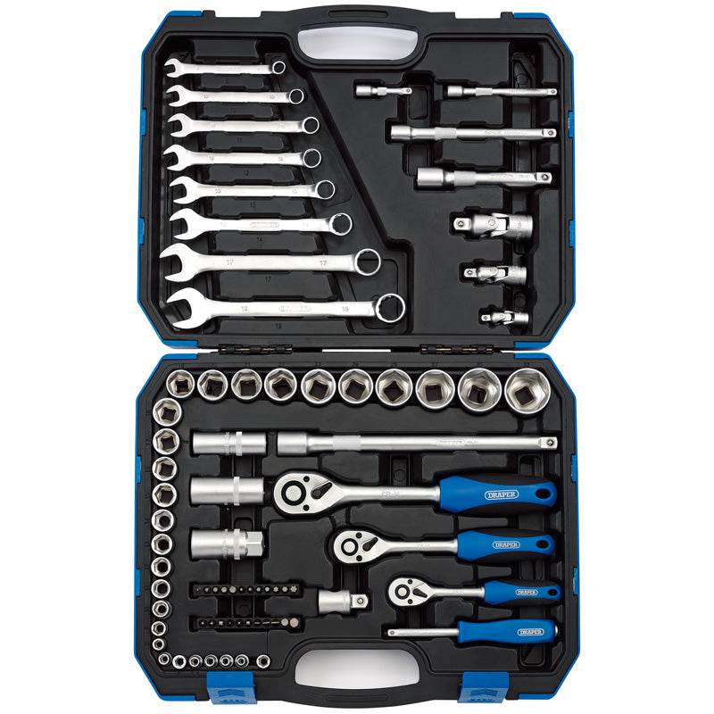 Draper 1/4", 3/8" and 1/2" Sq. Dr. Metric Tool Kit (75 piece)