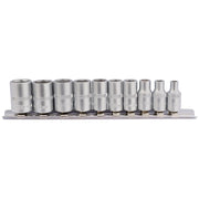 Draper 1/4" Sq. Dr. Metric Sockets on Metal Rail (10 piece)