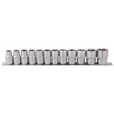 Draper 1/2" Square Drive Socket Set on Metal Rail (12 Piece)