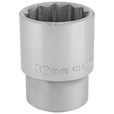 Draper 3/4" Square Drive 12 Point Socket (32mm)