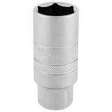 Draper 3/8" Square Drive 14mm Thread 6 Point Satin Chrome Spark Plug Socket (21mm Socket)