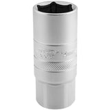 Draper 1/2" Square Drive 14mm Thread 6 Point Satin Chrome Spark Plug Socket (21mm Socket)