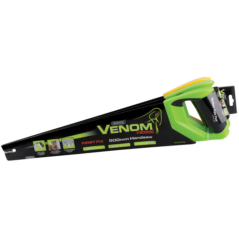 Draper Draper Venom&#174; Double Ground 500mm Handsaws (3 Piece)