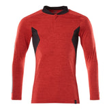 Mascot Accelerate Coolmax Pro Long-Sleeved Polo Shirt #colour_traffic-red-black