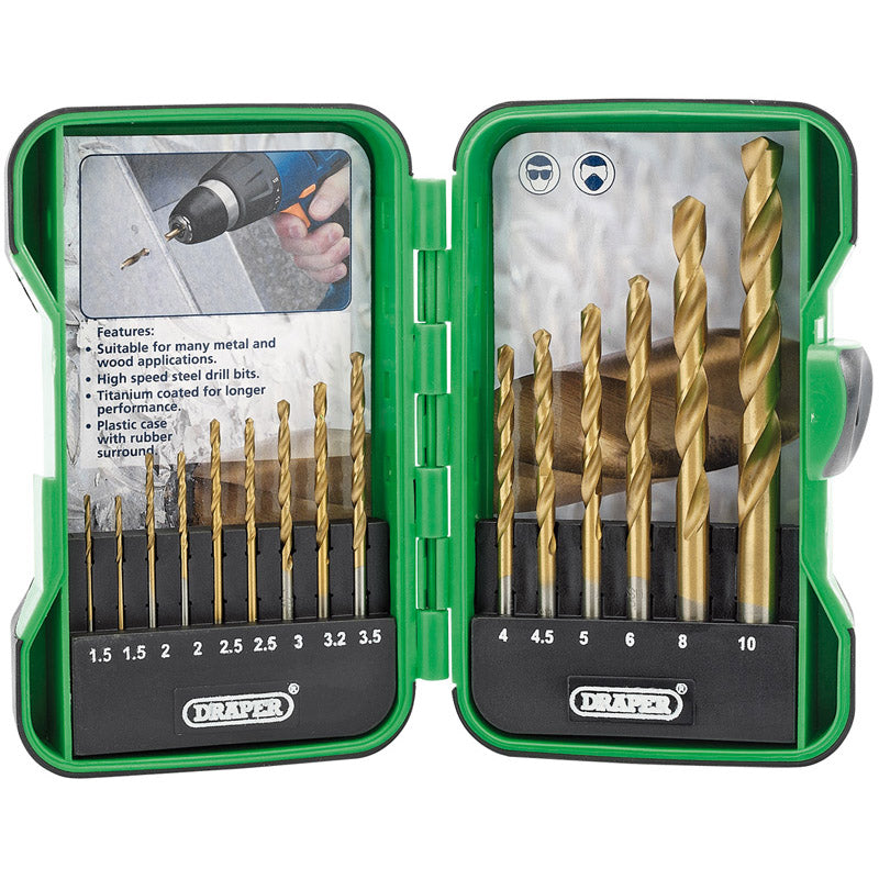 Draper Metric Titanium Nitride Coated Hss Drill Bit Set (15 Piece)