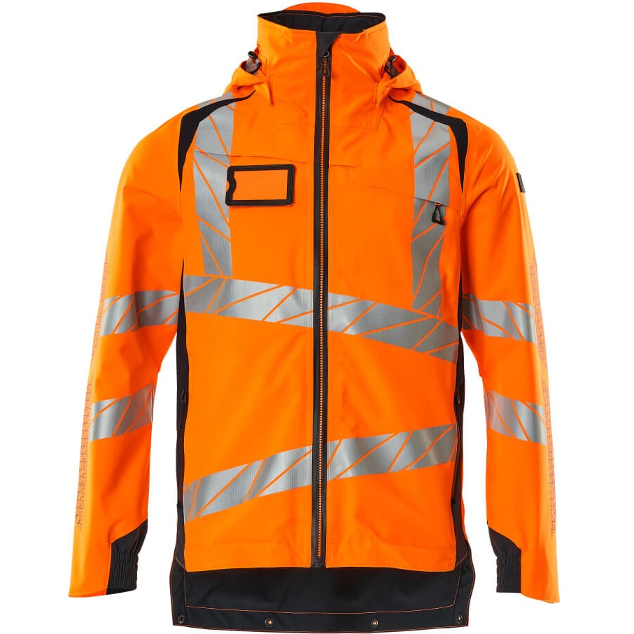 Mascot Accelerate Safe Lightweight Lined Outer Shell Jacket #colour_hi-vis-orange-dark-navy