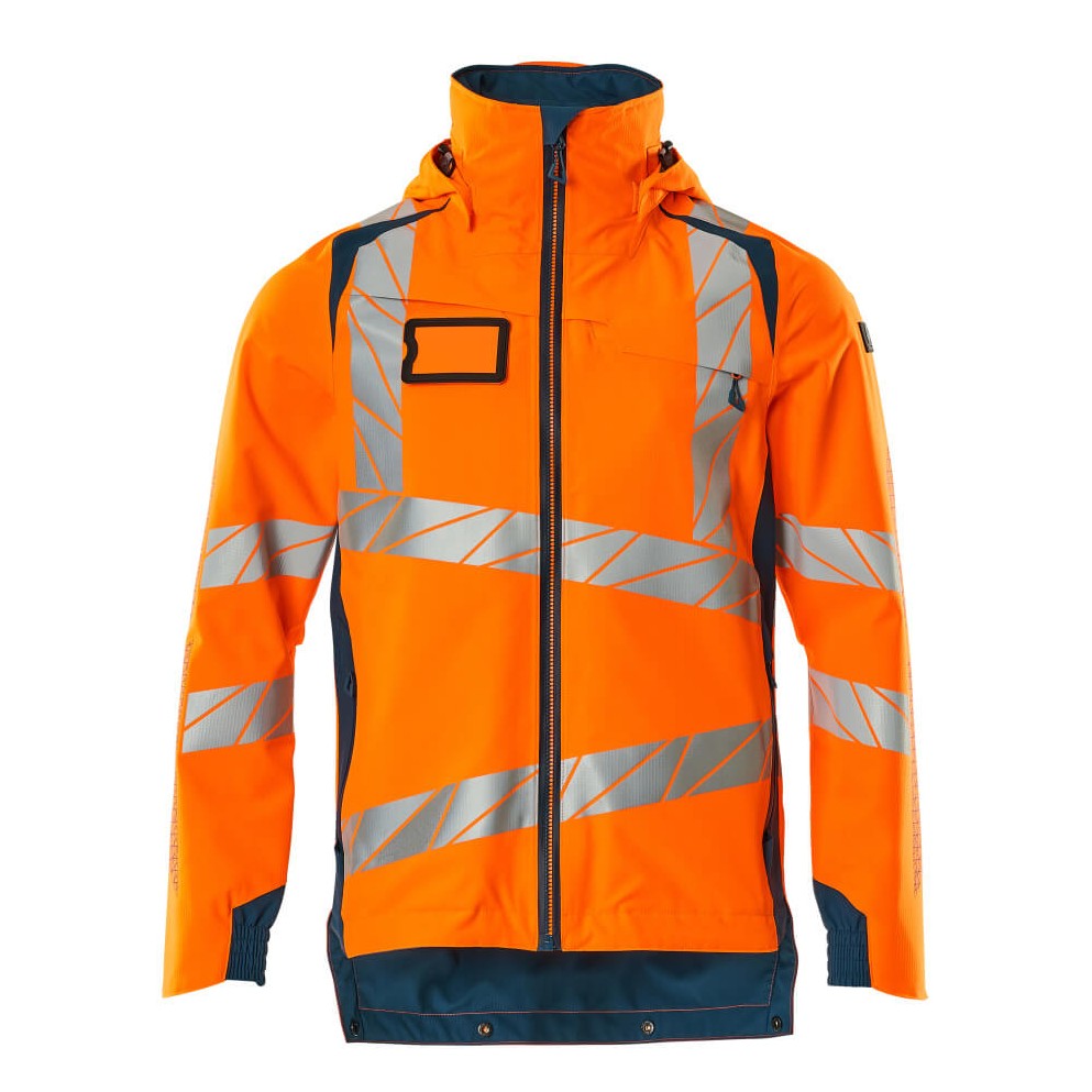Mascot Accelerate Safe Lightweight Lined Outer Shell Jacket #colour_hi-vis-orange-dark-petroleum