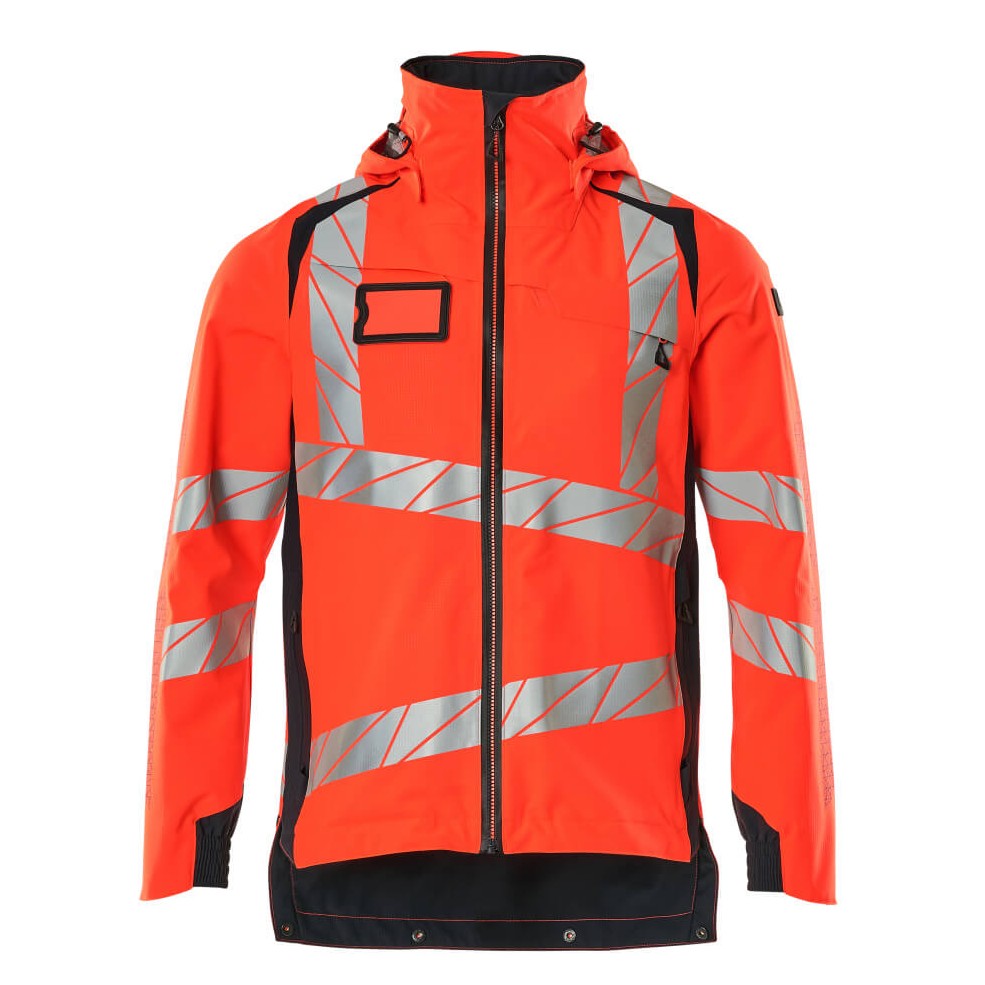 Mascot Accelerate Safe Lightweight Lined Outer Shell Jacket #colour_hi-vis-red-dark-navy