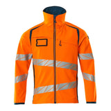 Mascot Accelerate Safe Softshell Jacket #colour_hi-vis-orange-dark-petroleum