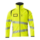 Mascot Accelerate Safe Softshell Jacket #colour_hi-vis-yellow-dark-navy