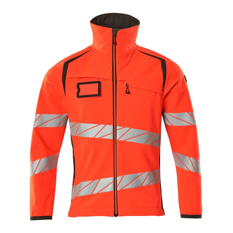 Mascot Accelerate Safe Softshell Jacket #colour_hi-vis-red-dark-anthracite