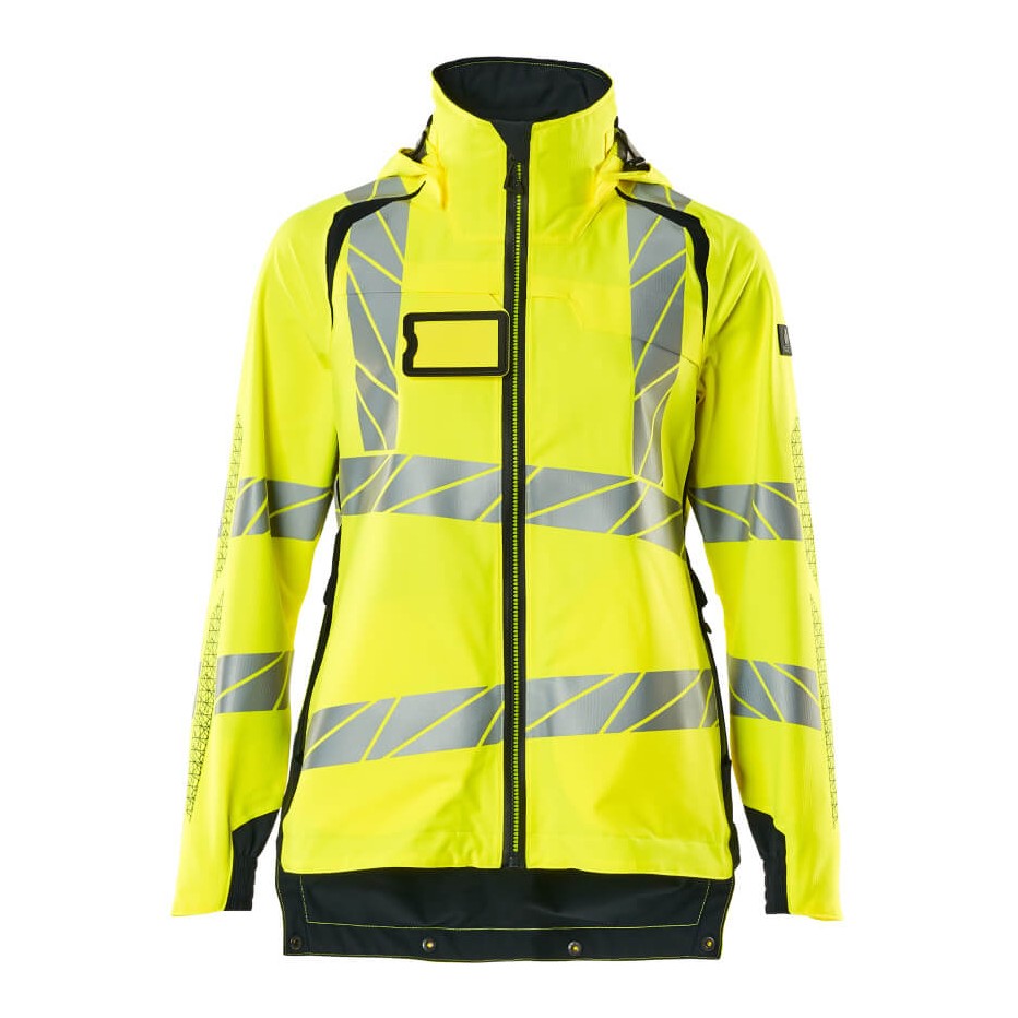 Mascot Accelerate Safe Ladies Lightweight Outer Shell Jacket #colour_hi-vis-yellow-dark-navy