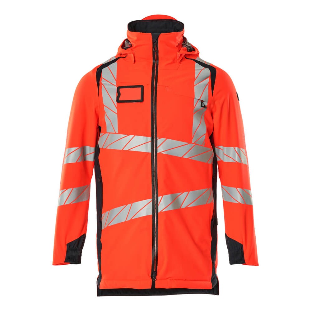 Mascot Accelerate Safe Lightweight Parka with CLIMascot #colour_hi-vis-red-dark-navy