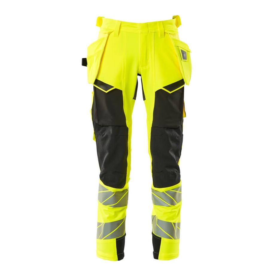 Mascot Accelerate Safe Trousers with Holster Pockets - Hi-Vis Yellow/Black #colour_hi-vis-yellow-black