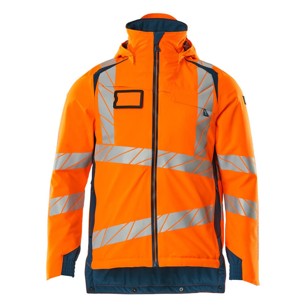 Mascot Accelerate Safe Lightweight Winter Jacket with CLIMascot - Hi-Vis Orange/Dark Petroleum #colour_hi-vis-orange-dark-petroleum