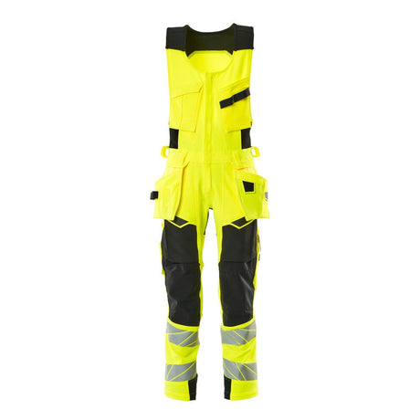 Mascot Accelerate Safe Bib & Brace Combi Suit #colour_Hi-vis-yellow-black