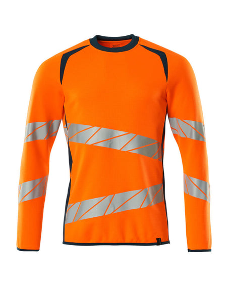 Mascot Accelerate Safe Modern Fit Sweatshirt #colour_hi-vis-orange-dark-petroleum