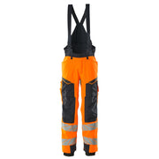 Mascot Accelerate Safe Winter Trousers with Kneepad Pockets #colour_hi-vis-orange-dark-navy