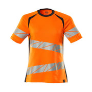 Mascot Accelerate Safe Ladies Fit T-shirt #colour_hi-vis-orange-dark-navy