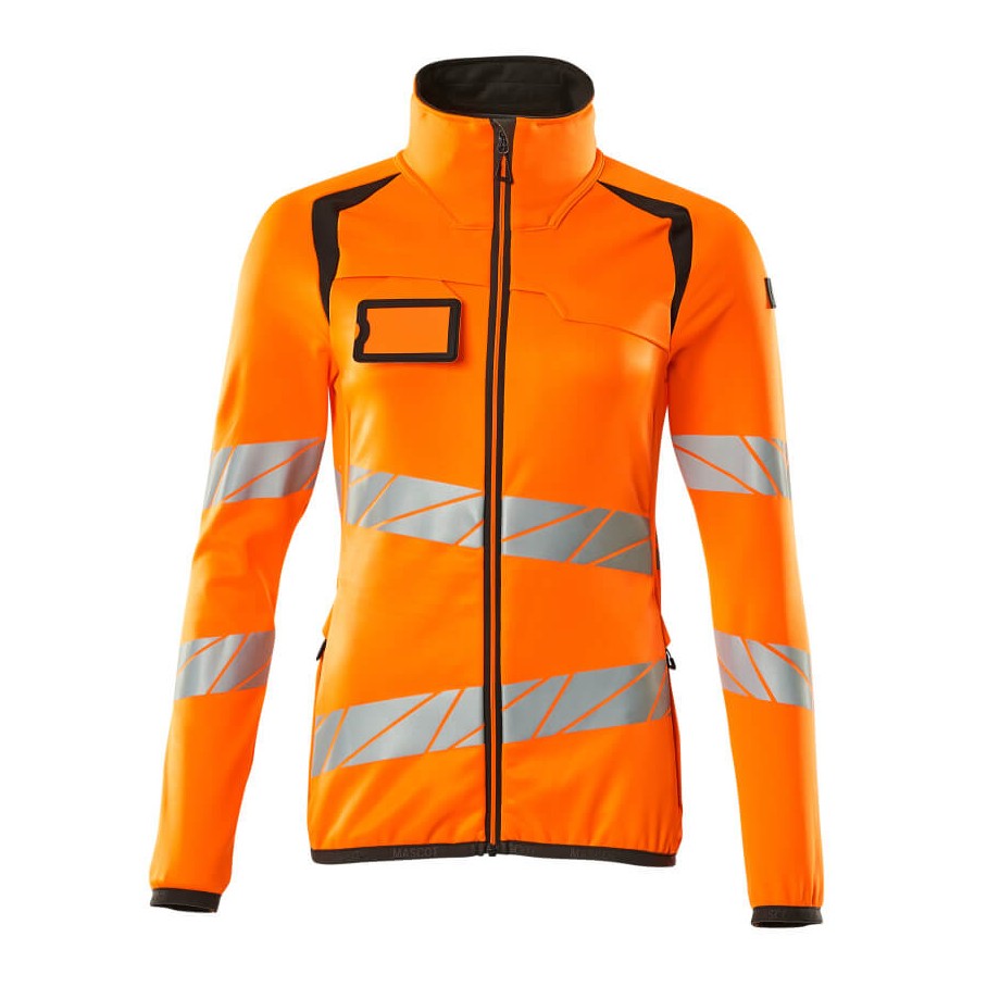 Mascot Accelerate Safe Ladies Microfleece Jacket with Zipper #colour_hi-vis-orange-dark-anthracite