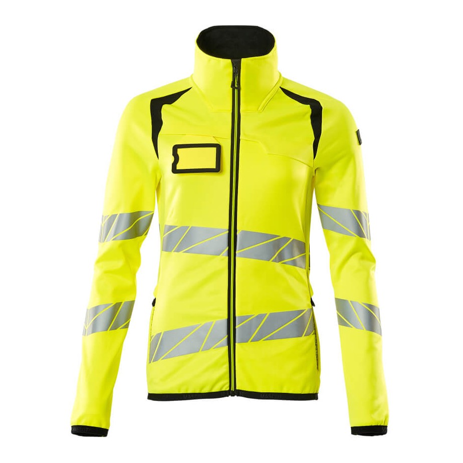Mascot Accelerate Safe Ladies Microfleece Jacket with Zipper #colour_hi-vis-yellow-black