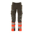 Mascot Accelerate Safe Trousers with Kneepad Pockets - Dark Anthracite/Hi-Vis Red #colour_dark-anthracite-hi-vis-red