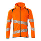 Mascot Accelerate Safe Hoodie with Zipper #colour_hi-vis-orange-dark-petroleum