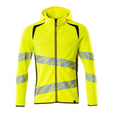 Mascot Accelerate Safe Hoodie with Zipper #colour_hi-vis-yellow-black