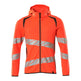 Mascot Accelerate Safe Hoodie with Zipper #colour_hi-vis-red-dark-anthracite