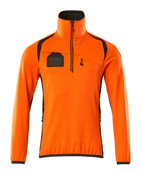 Mascot Accelerate Safe Microfleece Jacket with Half Zip #colour_hi-vis-orange-dark-anthracite