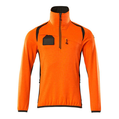 Mascot Accelerate Safe Microfleece Jacket with Half Zip #colour_hi-vis-orange-dark-anthracite