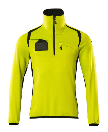 Mascot Accelerate Safe Microfleece Jacket with Half Zip #colour_hi-vis-yellow-black