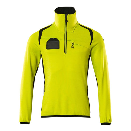 Mascot Accelerate Safe Microfleece Jacket with Half Zip #colour_hi-vis-yellow-black