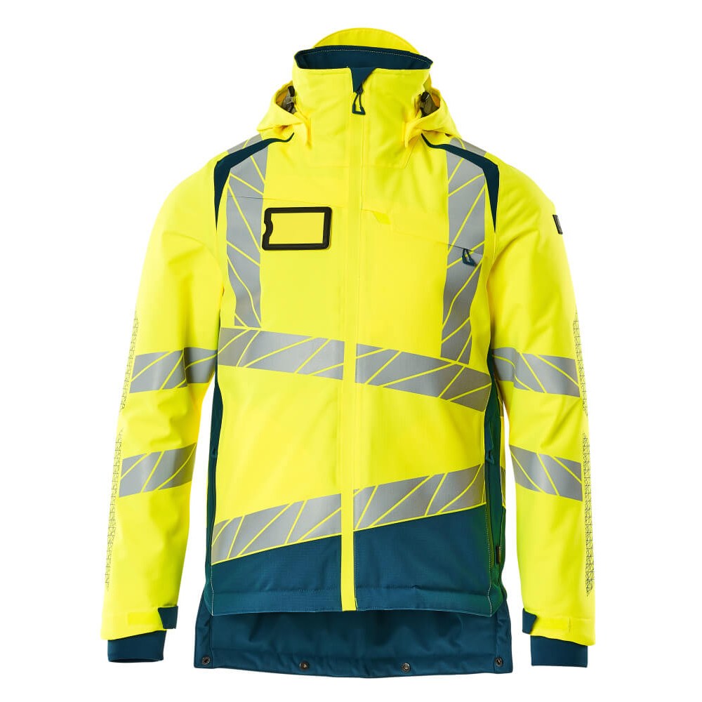 Mascot Accelerate Safe Winter Jacket with CLIMascot #colour_hi-vis-yellow-dark-petroleum