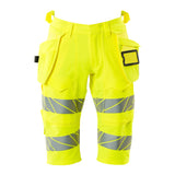 Mascot Accelerate Safe Stretch Shorts with Holster Pockets #colour_hi-vis-yellow