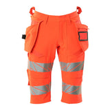 Mascot Accelerate Safe Stretch Shorts with Holster Pockets #colour_hi-vis-red