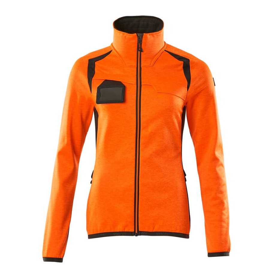 Mascot Accelerate Safe Ladies Microfleece Jacket with Zipper #colour_hi-vis-orange-dark-anthracite