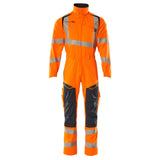 Mascot Accelerate Safe Boilersuit with Kneepad Pockets #colour_hi-vis-orange-dark-navy