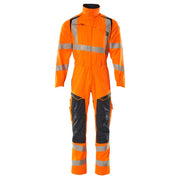 Mascot Accelerate Safe Boilersuit with Kneepad Pockets #colour_hi-vis-orange-dark-navy