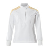 Mascot Food & Care Ladies Fit Ultimate Stretch Smock #colour_white-curry-gold