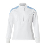 Mascot Food & Care Ladies Fit Ultimate Stretch Smock #colour_white-azure-blue