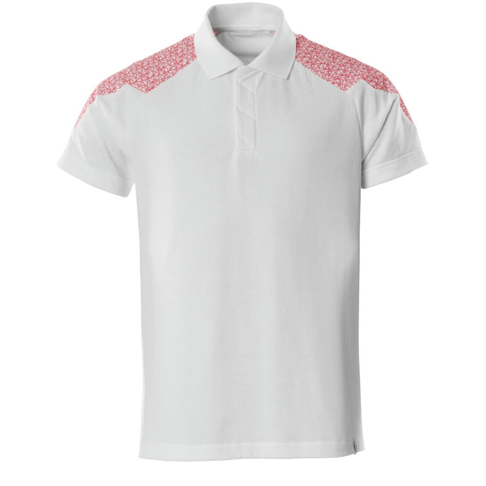 Mascot Food & Care Polo Shirt #colour_white-traffic-red