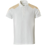 Mascot Food & Care Polo Shirt #colour_white-curry-gold